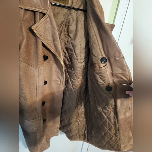 Vintage Lucky Brand Dungarees Leather Western Coat Cowboy Rancher Mens, S - Picture 11 of 12